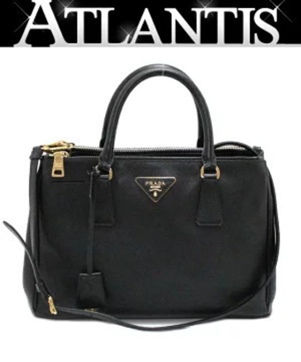 Prada Galleria 2way Shoulder Bag Saffiano Leather Black
